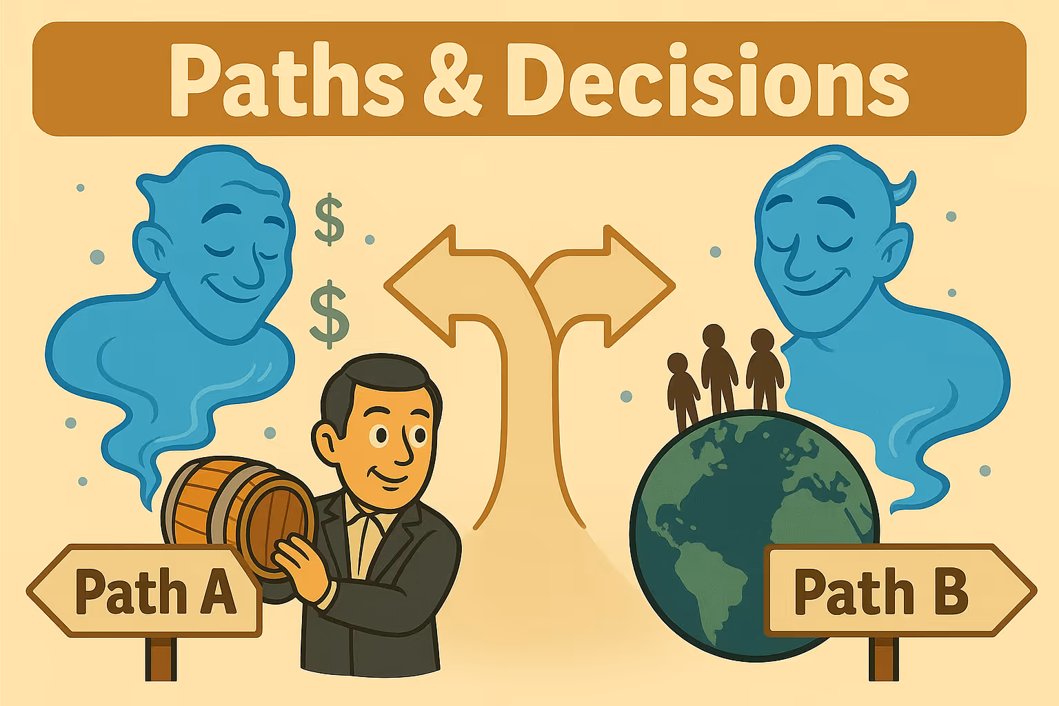 Paths A and B